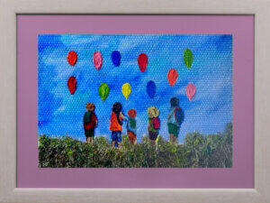 Niños con globos - cuadro